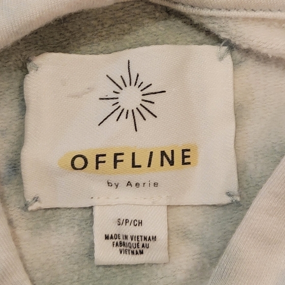 Aerie offline dreamy green/white soft tie dye long‎ sleeve hoodie size Small - Picture 4 of 7